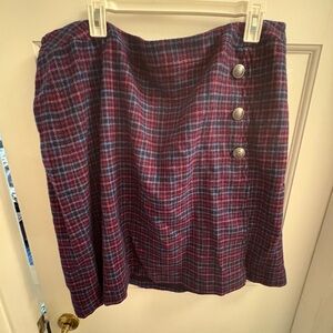 Talbots Multicolor Plaid A-Line Skirt